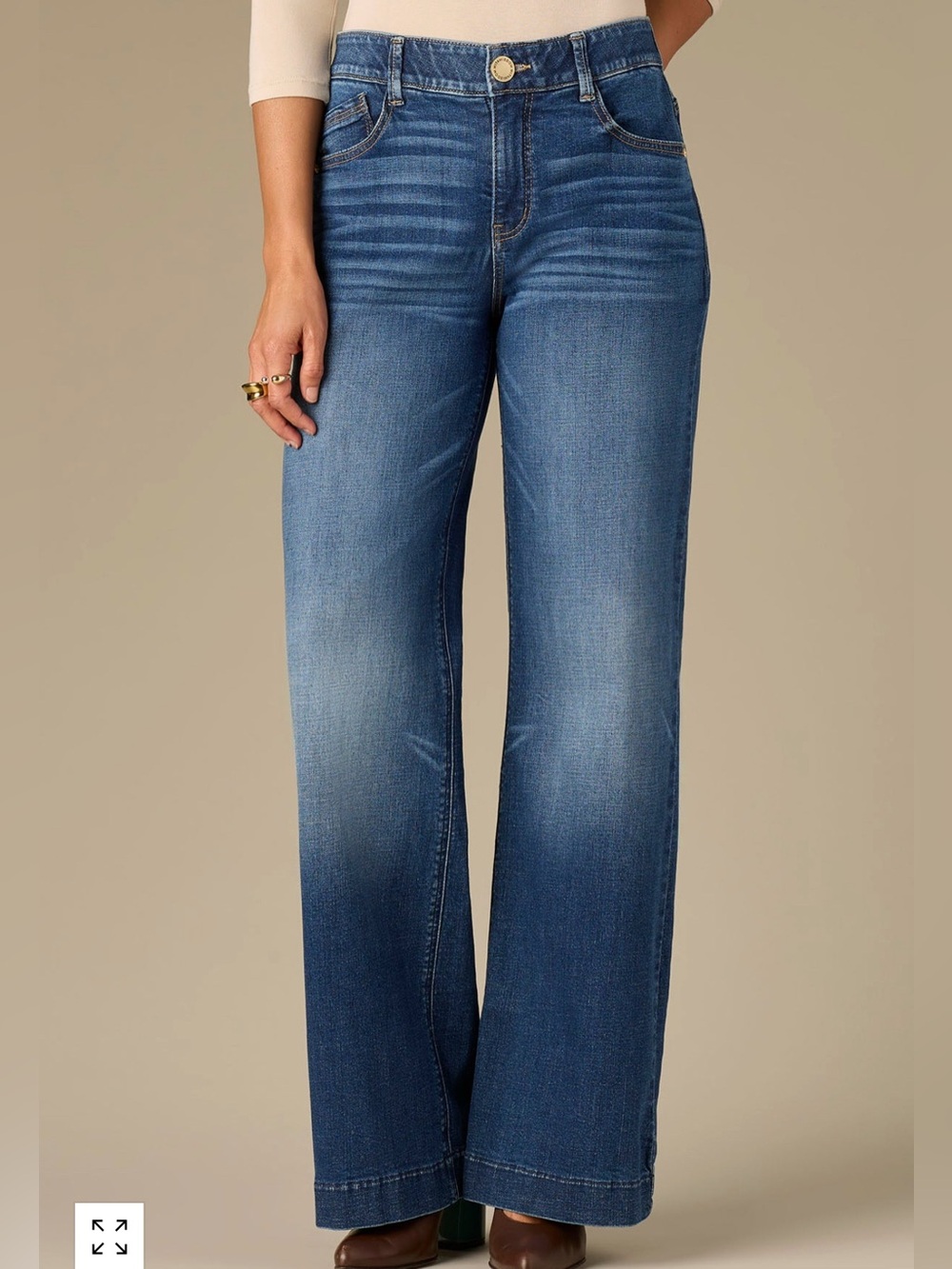 Wit & Wisdom GRACIE SKYRISE DOUBLE SIDE SEAM STITCH DETAIL WIDE LEG JEANS 14